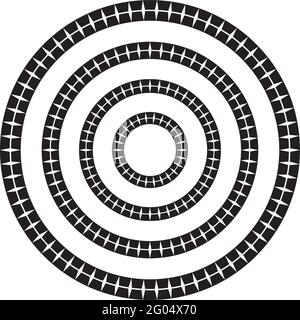 Round circular geometric border frame in a range of sizes. Stock Vector