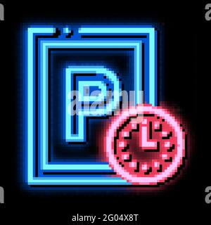 Parking Time neon glow icon illustration Stock Vector