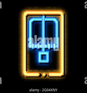 Mousetrap Above View neon glow icon illustration Stock Vector