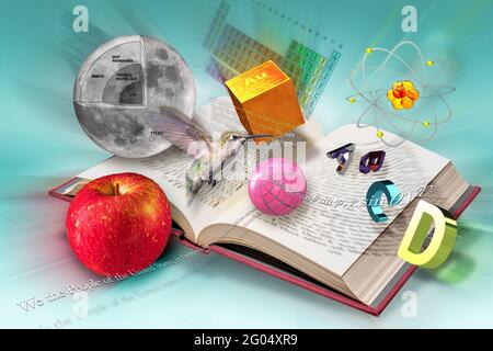 Image showing the vast knowledge and education that can be found in reading books Stock Photo