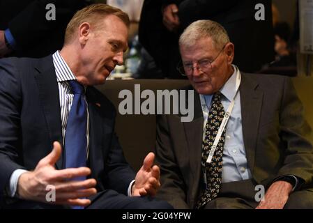 Reportage:   U.S. Acting Secretary of Defense Patrick M. Shanahan meets with U.S. Senator James M. Inhofe at the Munich Security Conference, Munich, Germany, Feb. 16, 2019.