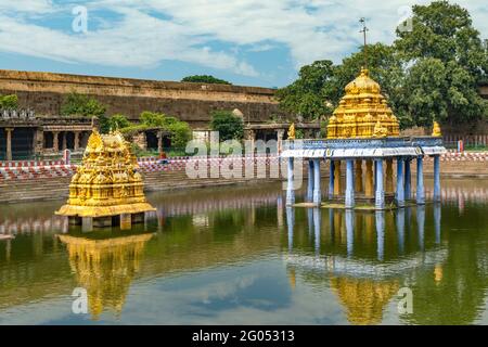 Anantha Theertham, Varadhajara Perumal Temple, Kanchipuram, Tamil Nadu, India Stock Photo