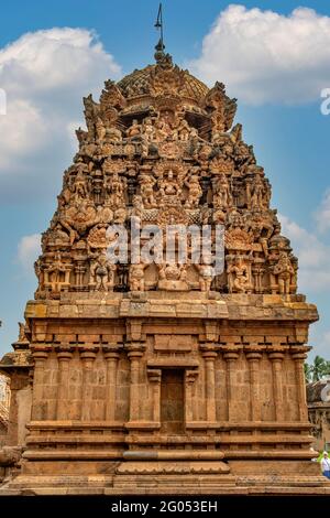 Ganesha Shrine, Brihadisvara Temple, Thanjavur, Tamil Nadu, India Stock Photo