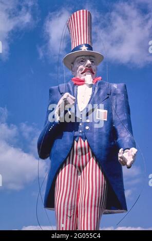 1980s America -  Uncle Sam Fast Food symbol, Toledo, Ohio 1987 Stock Photo