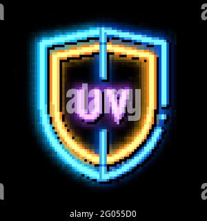 UV Protection neon glow icon illustration Stock Vector