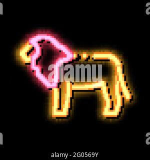 Lion neon glow icon illustration Stock Vector