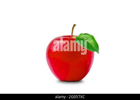 Red apple isolated on white background and clipping path. Stock Photo