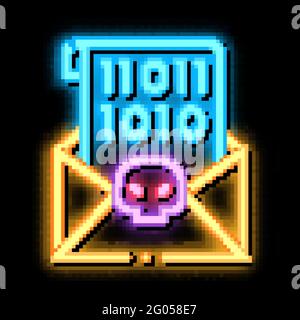 Binary Code neon glow icon illustration Stock Vector