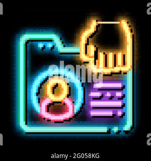 Identity Theft neon glow icon illustration Stock Vector