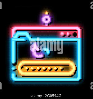 Phishing neon glow icon illustration Stock Vector
