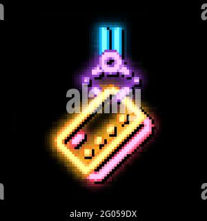Credit Card Theft neon glow icon illustration Stock Vector