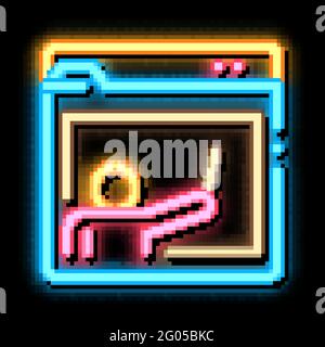 Student Personal Folder neon glow icon illustration Stock Vector