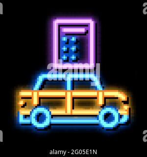Smart Car Key neon glow icon illustration Stock Vector