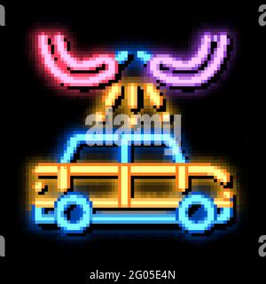 Machine Wash from Hoses neon glow icon illustration Stock Vector