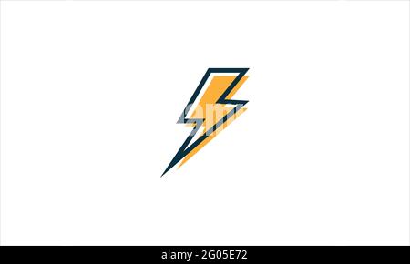 Power vector symbol or Electric lightning bolt logotype for electric power icon Stock Vector