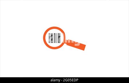 Barcode Scanner magnifier  Icon Logo Design Element Logo illustration Stock Vector