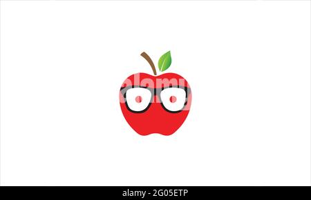 Apple Cartoon emoji icon Logo design illustration symbol Stock Vector