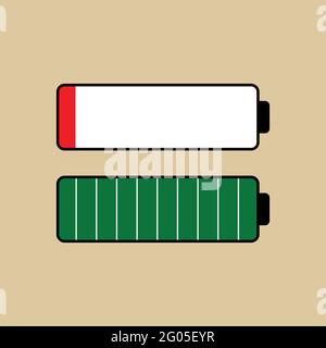 Battery signs icon empty and full battery Stock Vector