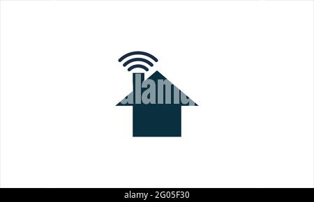 Wi-Fi house home icon  logo design vector template illustration Stock Vector