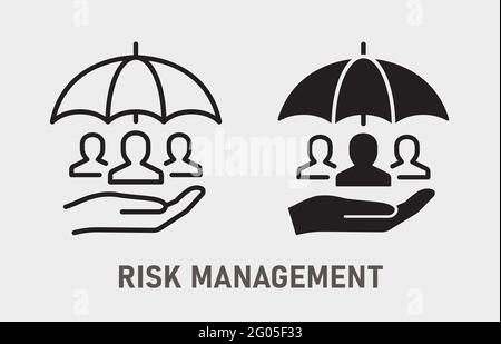 Risk management icon. Vector illustration isolated on white. Stock Vector