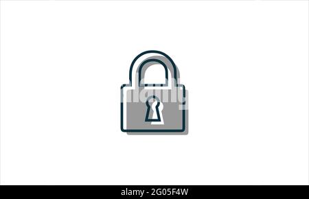 door lock or simple pad lock   icon logo design in minimal style vector illustration Stock Vector
