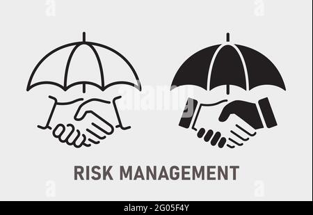 Risk management icon. Vector illustration isolated on white. Stock Vector