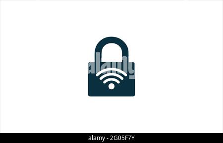 Wi-Fi locked sign. Password Wi-Fi symbol. Wireless Network icon. Wifi zone. Flat design style icon. Stock Vector