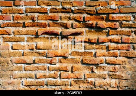 Old and vintage brick wall texture background. Stock Photo