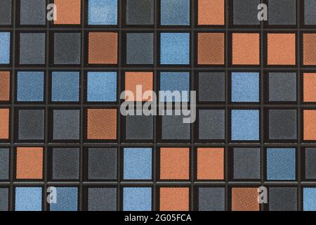 Black blue gray and orange Mosaic Tiles abstract background and texture Stock Photo