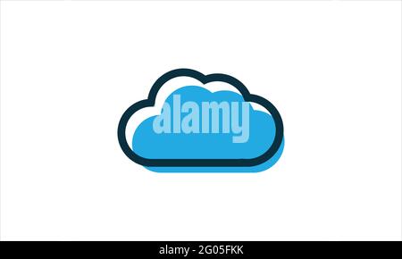 blue Cloud icon Logo design illustration vector template Stock Vector