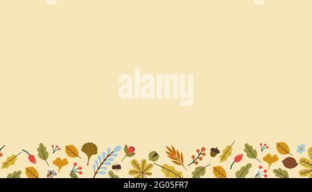 vector background with frame of autumn leaves Stock Vector