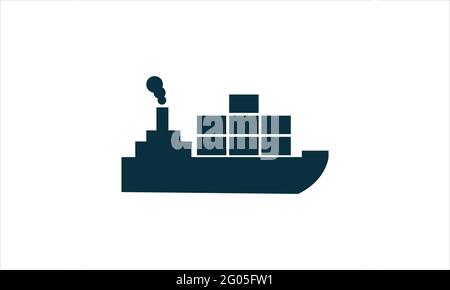 Shipment Cargo Boat icon vector  logo concept of Cargo Boat sign illustration Stock Vector