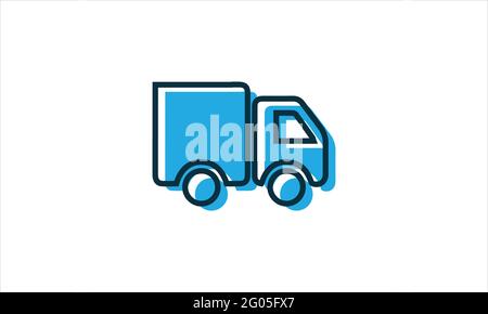 Truck Delivery icon Logo minimal flat design vector illustration Stock Vector