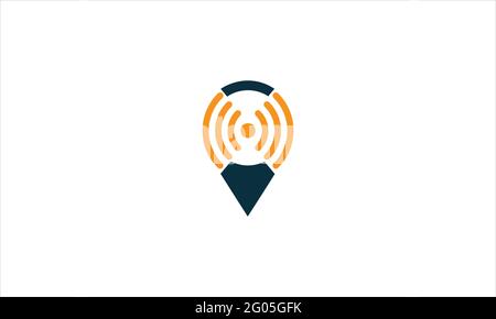 location and connection or signal logos Wi-Fi signal point  design illustration Stock Vector