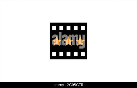 Filmstrip with Stars inside icon Logo design illustration symbol Stock Vector