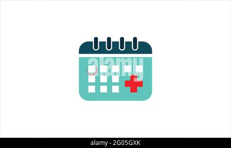 Medical Health Calendar icon Logo design vector illustration symbol Stock Vector