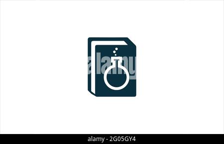 Science and document flask line style icon Vector design illustration Stock Vector