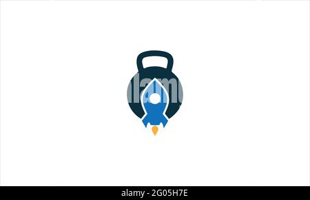 Vector sport and rocket icon logo design illustration vector Stock Vector