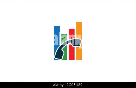 Graph Call Logo Icon Design vector illustration template symbol Stock Vector
