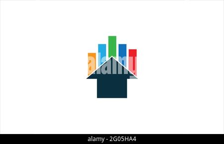 Business House Stats Logo Design Template vector illustration Stock Vector