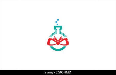 lab Flask Gift icon Logo design vector illustration template Stock Vector