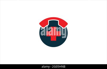 Medical Emergency call helpline  Logo design illustration Stock Vector