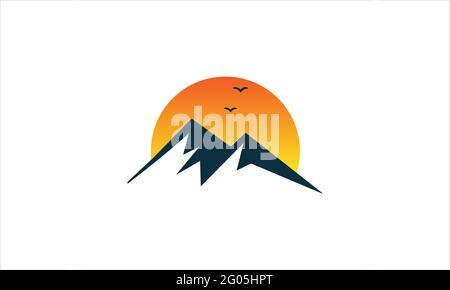 High Mountain icon Logo Business Template Vector design illustration Stock Vector