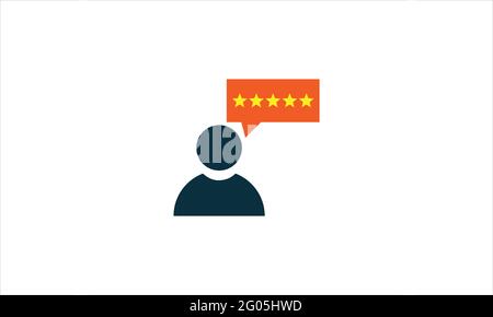 Client review  Message icon Logo in minimal flat design template Stock Vector