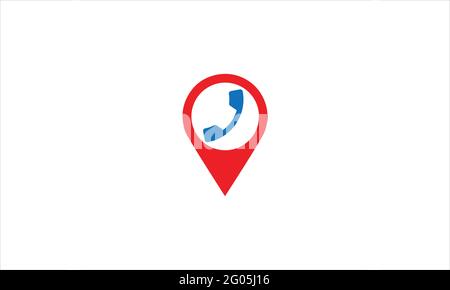 Telephone or call location icon Vector illustration flat design symbol Stock Vector