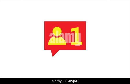 Social Media  follower flat icon Social media notification icon logo design Stock Vector