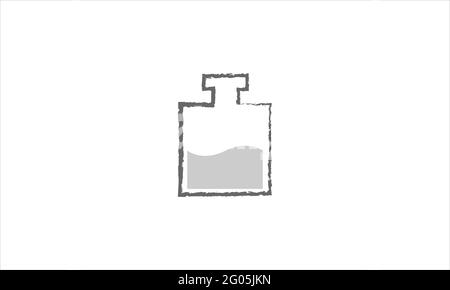 Perfume bottle icon Logo in minimal design vector template illustration Stock Vector