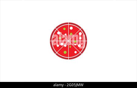 Pizza food icon Logo vector template illustration symbol Stock Vector