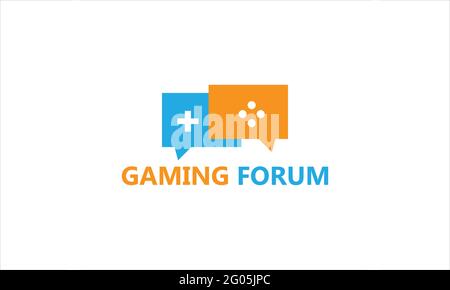 Gaming Forum typographic icon Logo design vector template  illustration Stock Vector