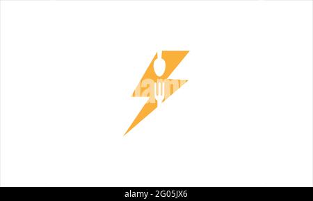 electric Lightening Bolt icon logo design vector template illustration Stock Vector